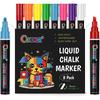 8 Pack Liquid Chalk Markers,Dry Erase Markers & Window Markers for Blackboards,Chalkboard Menu Board & Glass Car Window