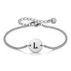 Vnox 26 Letters A-Z Initial Round Bracelet for Men, Stainless Steel  Adjustable Link Chain, Personalized Wristband Jewelry Gifts