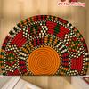 African Woven Basket Spiral Color Block Pattern Semicircular Doormat Entry Ethnic Rug Anti Slip Floor Mat For Bohemian Exotic