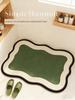 Retro French-Style Bathroom Floor Mat, Non-Slip Mat for Bathroom Entrance, Absorbent Mat, Diatomaceous Earth Household Foot Mat for Shower Room