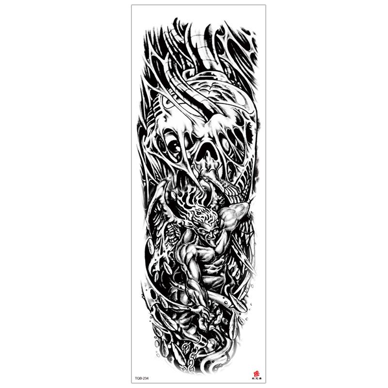 New Waterproof Full Arm Tattoo Stickers – Large Floral & Lion Design, Cross-Style, Hot Selling