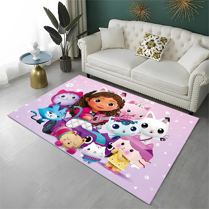 Cartoon Gabby Dollhouse Girl Carpet Rug for Playroom Bedroom Living Room Sofa Home Decor,kid Area Rug Non-slip Floor Mat Gift