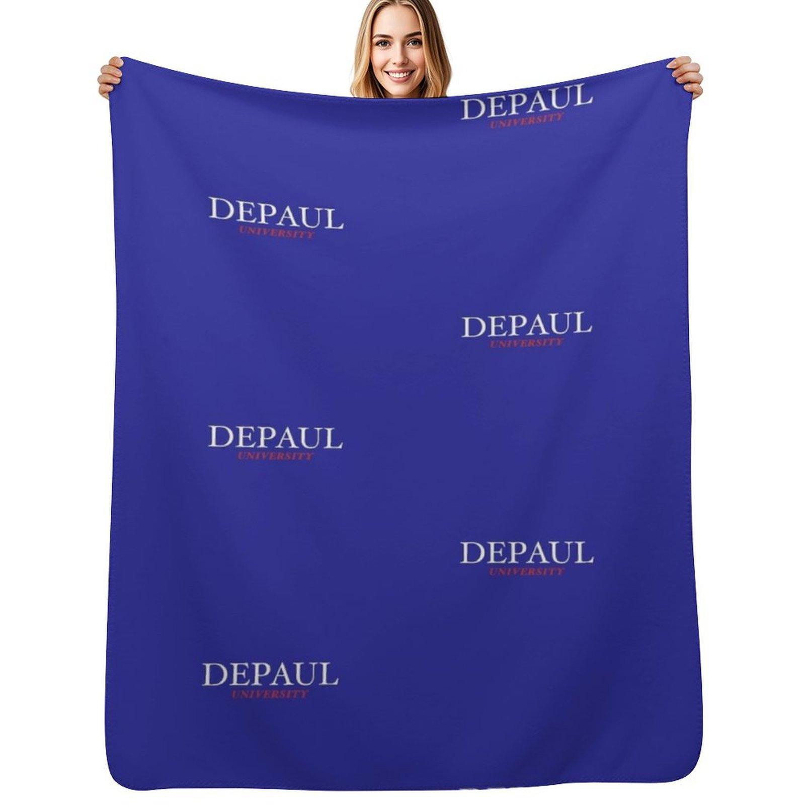 DePaul University Classic Throw Blanket Wrinkle Resistant Lightweight Blanket Size: 75*100cm, Weight: 230 GSM