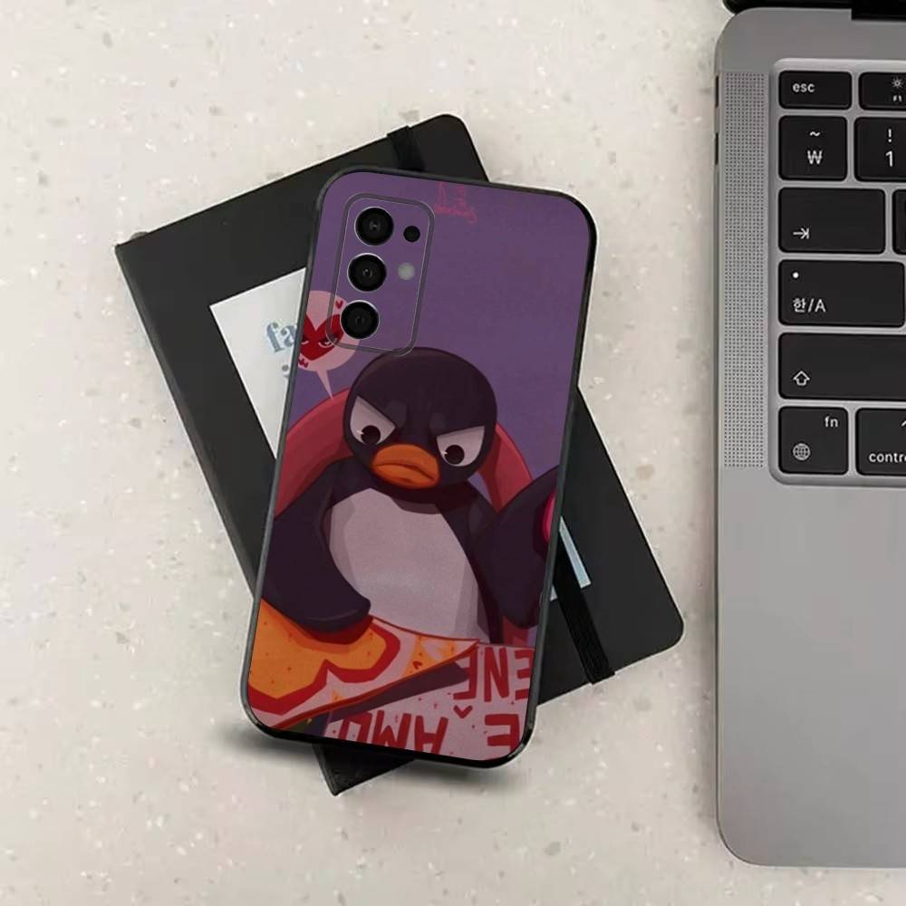

Cartoon Pingu Penguin Phone Case For Samsung Galaxy A73,31,8,9,53,32,72,41,J7,52,71,22,Note Soft Black Silicone Cover SamsungA71