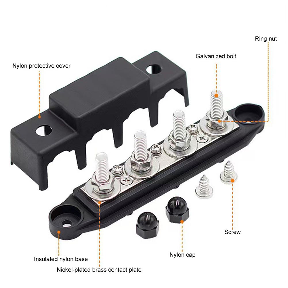 

2pcs 12V-48V DC Busbar Distribution Block 250A BusBar With M8 Terminal Bolts Heavy Duty Power Distribution Terminal Block CHINA