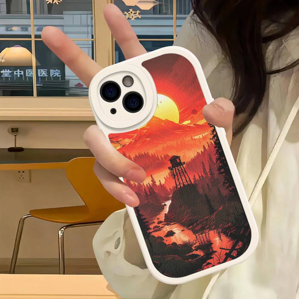 

Firewatch Forest Leather Phone Case For IPhone 16 16e 15 14 13 12 11 Pro Max Plus Mini Cover iphone 11 pro