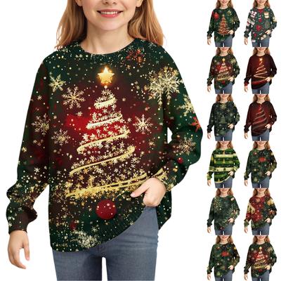 Christmas Day Sweatshirts For Children Boys And Girls Knit Sweater Cute Shirt Fall Crewneck Pullover Tops