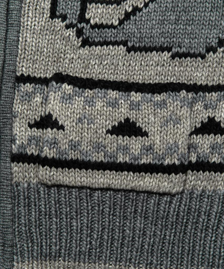 Lmc Bear Zip-Up Cowichan Knit Sweater Gray