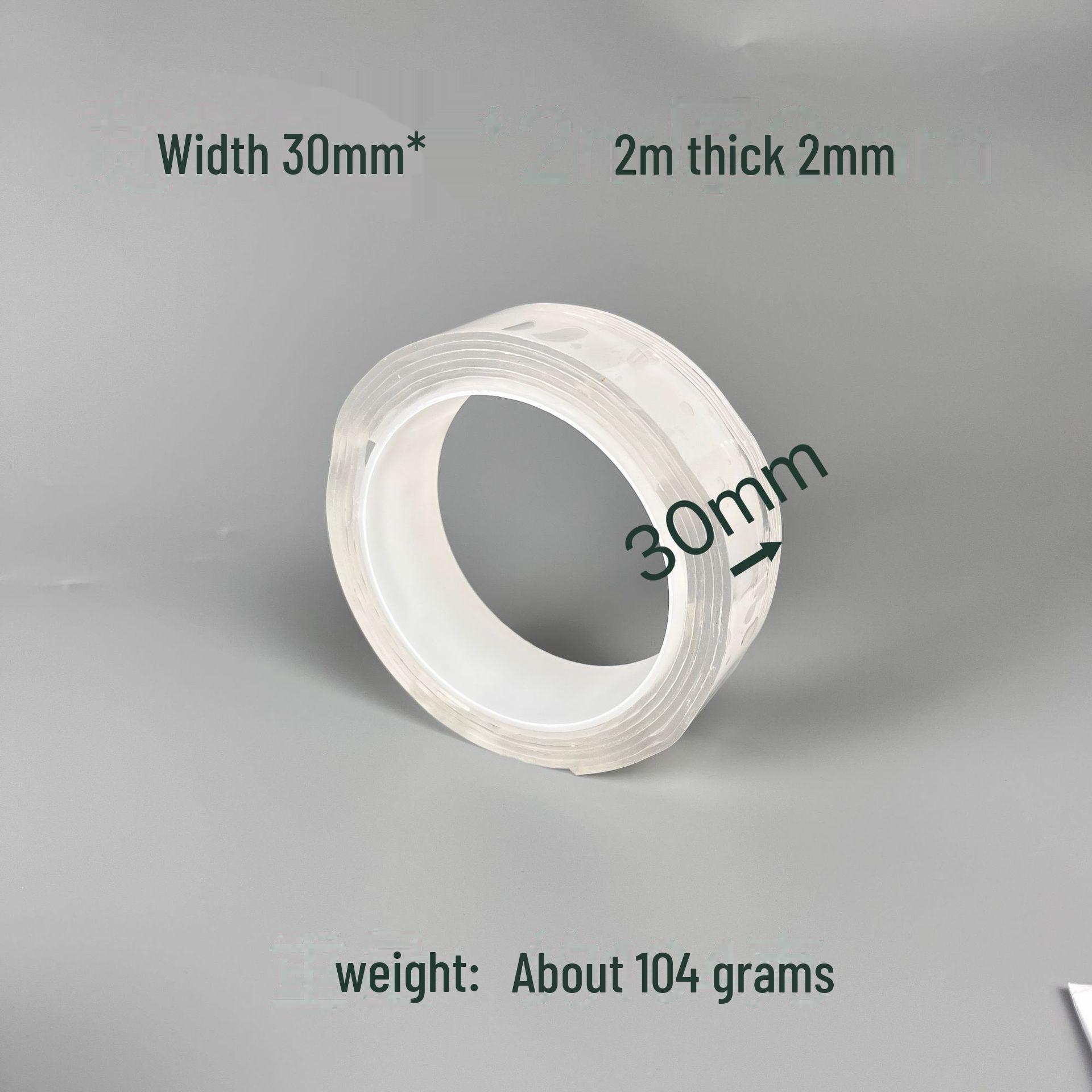

Акриловая нано двухсторонняя водонепроницаемая прозрачная лента с бесследным клеем для стен и автомобилей 30mm*2m, thickness 2mm прозрачный
