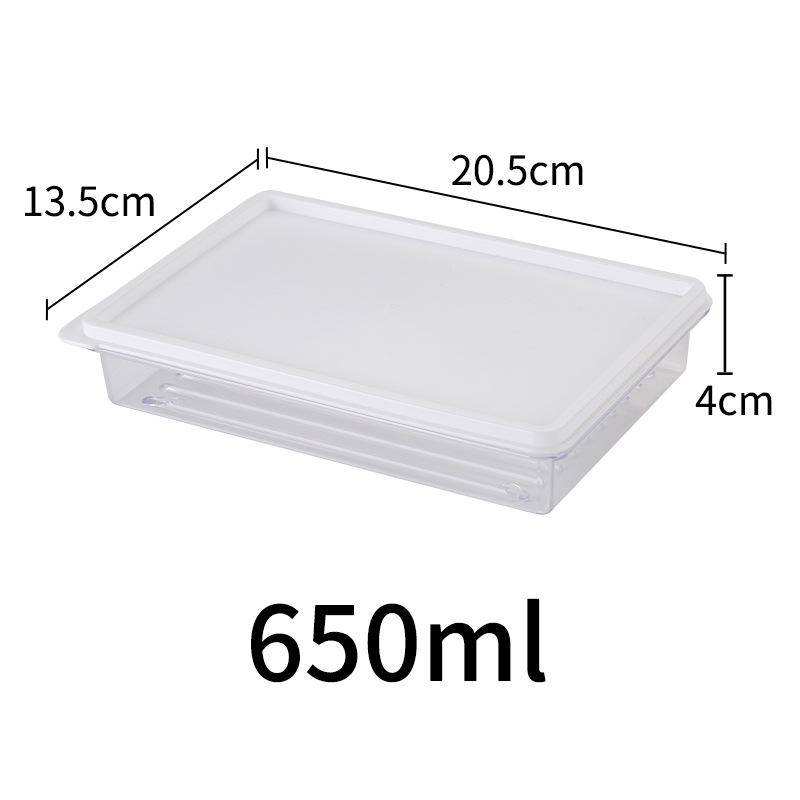 

Transparent Food-Grade Kitchen Refrigerator Storage Box with Lid for Meat and Dumplings 650 mL прозорий