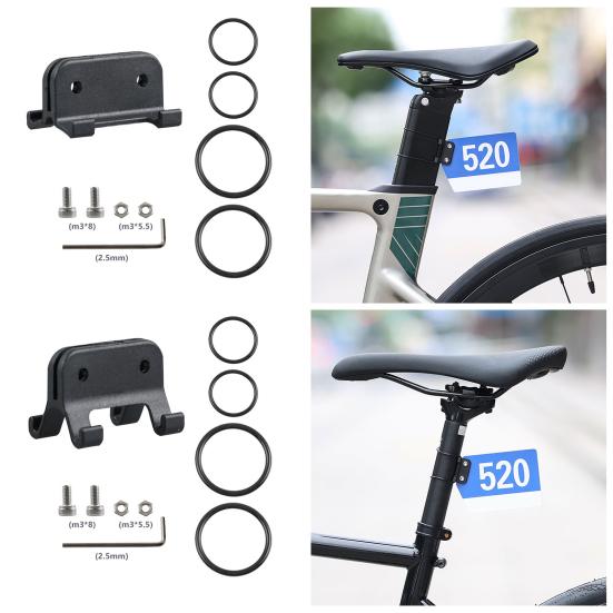 Bicycle Race Number Plate Holder Road Mountain Bike Seatpost V-shaped Round Tube Mount Racing Number Clip Cycling Bike Accessories