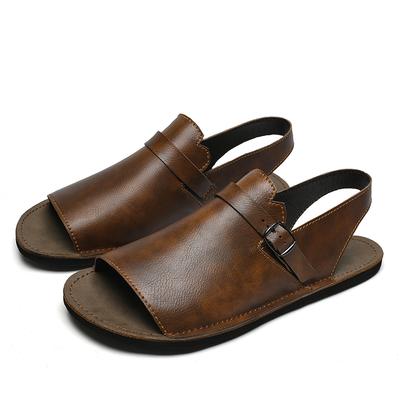 Mode Sommer Lässig Business Herren Sandalen Weiche Bequeme Leder Hausschuhe Rutschfeste Flip Flops Formell Outdoor Mann Strandschuhe Sandaly