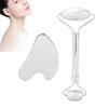 Stainless Steel Facial Roller Gua Sha Tool Face Skin Roller Massager Scraping Board