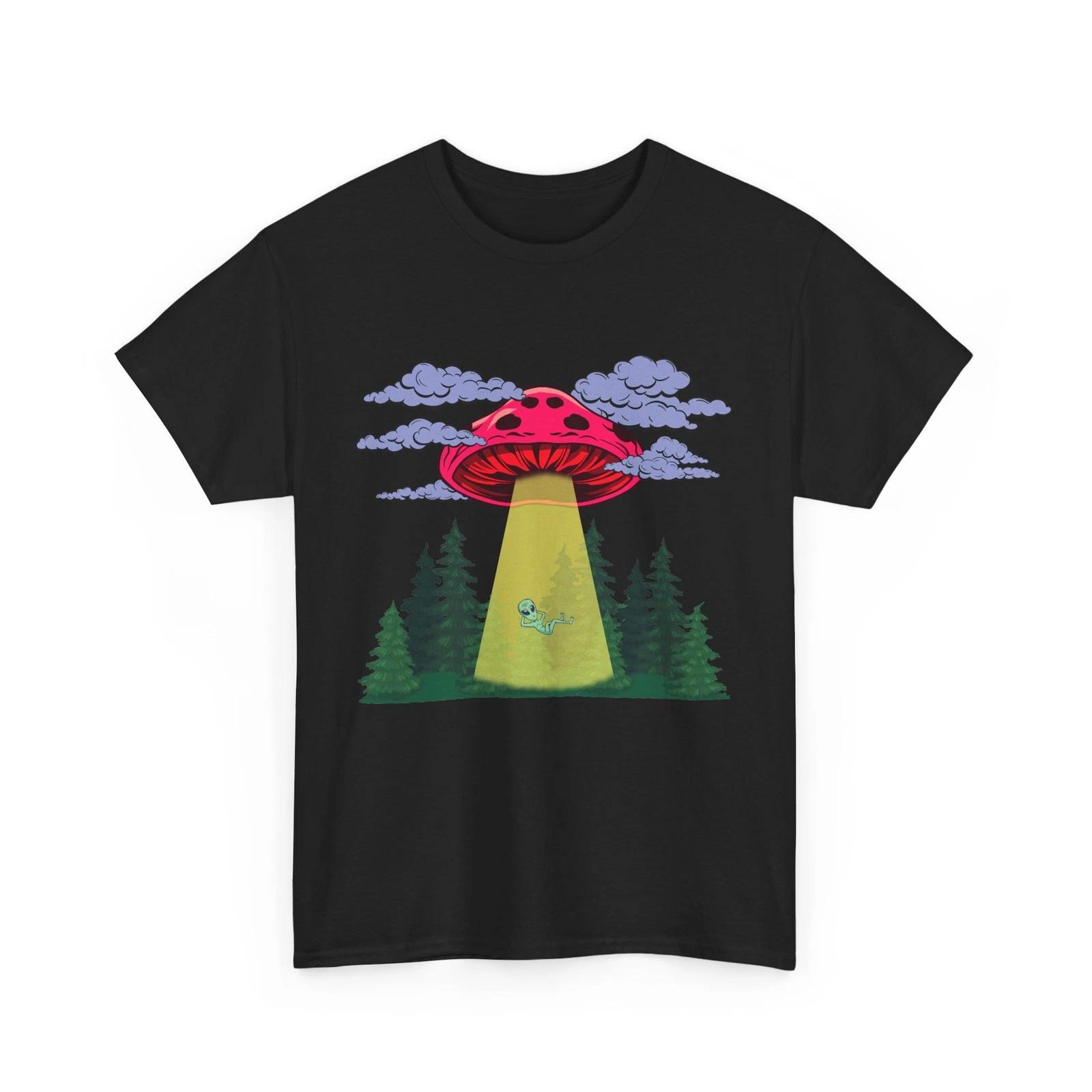 UFO Graphic Tee | Space Fan Gift | Alien Abduction Shirt | UFO T-shirt S