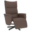 Recliner Chair with Footrest Brown Artificial Leather