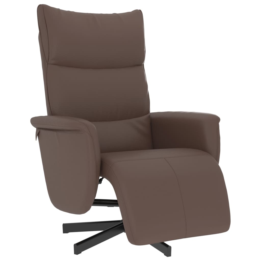 Recliner Chair with Footrest Brown Artificial Leather