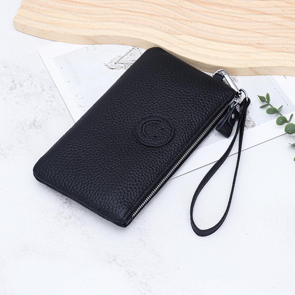 

Однотонный многофункциональный длинный кошелек, модный клатч из натуральной кожи, кошелек для монет, женский держатель для карт, кошелек на молнии, сумочка