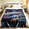 Dinosaur Theme Custom Blanket Personalized Name & Text Customized Soft Warm Throw Blanket Home Decor