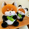Bear Boy Round Plush Toy Children's Soothing Doll Panda Becomes Raccoon Home Ornament Bamboo Shoot Panda