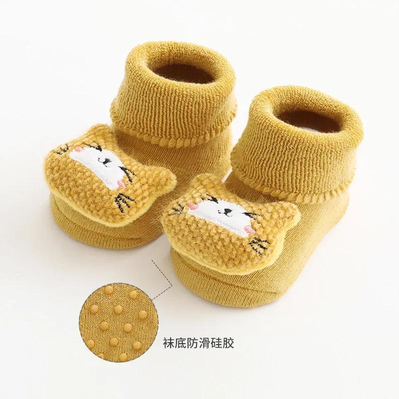 Autumn Winter Thicken Warm Stitch Cotton High Long Socks Cute 3D Doll Boy Girls Floor Clothing for Baby Kid Children Accessories