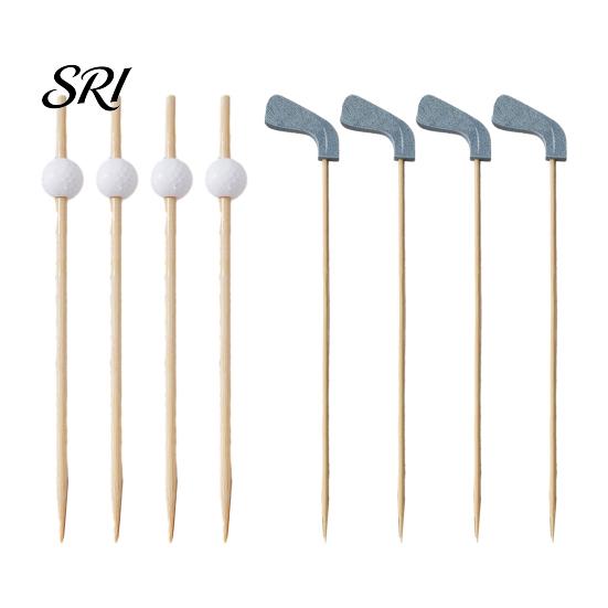 Buffet Bamboo Picks 100/200Pcs Golf Club Cocktail Decorative Skewer Sticks Party Cupcake Food Fruit Drink Appetizer Toothpicks Serving