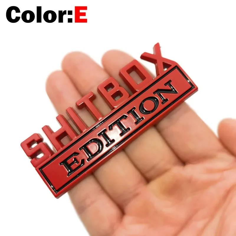 1Pcs 3D Chrome Black Red Metal Emblem SHITBOX EDITION Badge Car Tail Side Sticker Accessories for Jeep Dodge Chrysler
