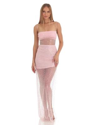 2025 European & American Spring/Summer Sexy Sequined See-through Irregular Dress for Women