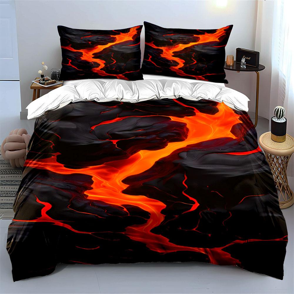 Fiery Lava Flow Pattern. Bedding Sets Duvet Cover Sets Duvet Covers Pillowcases(1*Duvet Cover 2*Pillowcases Without Duvet Insert)