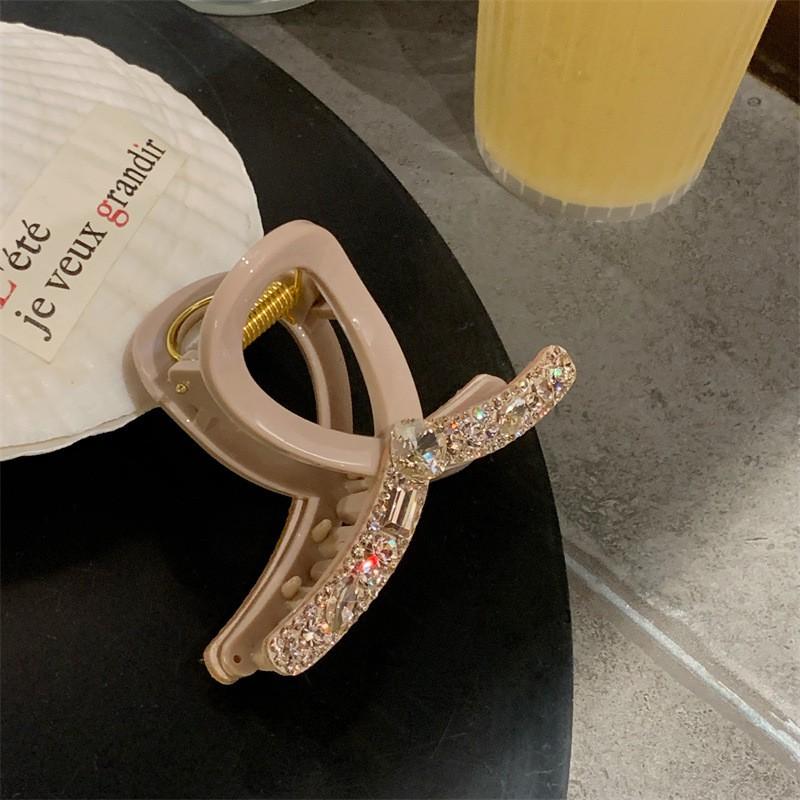 Sweet Style Rhinestone Banana Clip Hair Claw Women Girls Cross Star Shape Medium Size Accessory Cross Claw Hair Clip