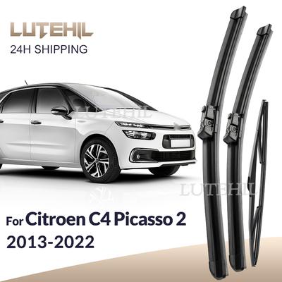 For Citroen C4 Picasso 2 2013- 2014 2015 2016 Wiper Front&Rear Wiper Blades Windshield Windscreen Window Brushes 30"+30"+14"