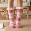 Christmas Floor Socks For Women, Winter Fleece-lined Postpartum Carpet Socks, Sleep Home Snow Socks