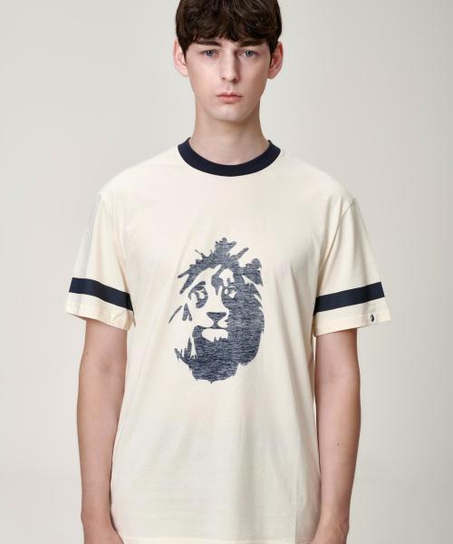 Aoz Project Lion Print T-Shirt (Cream) Cream/M