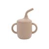 Food-Grade Silicone Straw Cup for Infants & Toddlers - Non-Slip, Leak-Proof, with Lid & Duckbill Spout, High-Temperature & Drop Resistant.