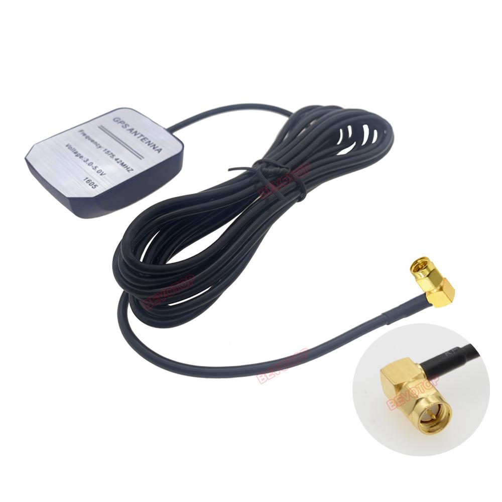 5M Car GPS Antenna SMA Male Right Angle RG174 Cable GPS Receiver Auto Aerial Adapter for Car Navigation Camera Player