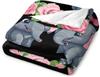 1PC Lovely Elephant pattern Throw Thin Blanket Gifts for Couch Bed Car Home Camping For Flowers Animals Lovers all season use