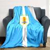 Uruguay Celeste Football Print Flannel Blanket High Quality Warm Comfortable Cover for All Seasons Perfect for Gifts Home Decor