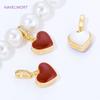 18K Gold Plated Heart Shape Pendants For Jewellery,Brass Decorative Pendants Charms For Bracelet,DIY Jewelry Making Findings