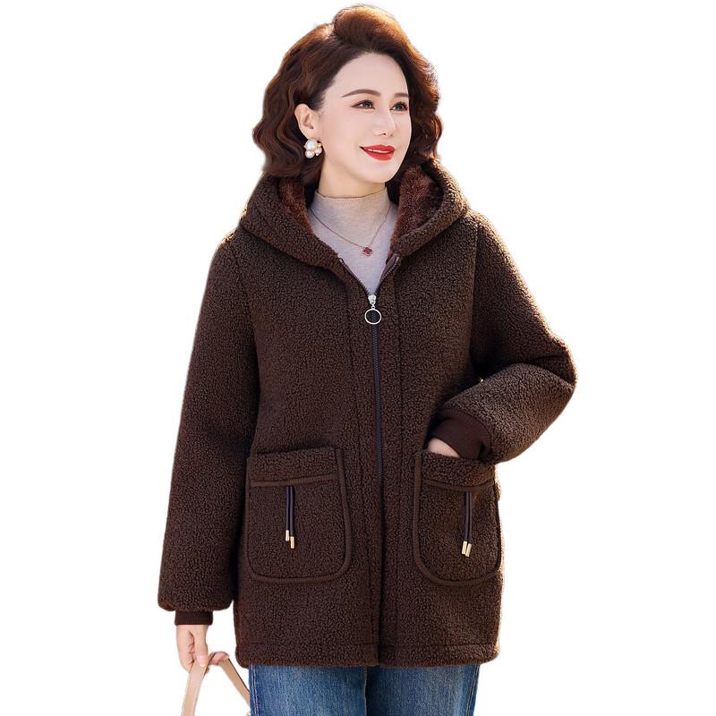 Hengyuanxiang Women's Fleece-Lined Hooded Winter Coat
