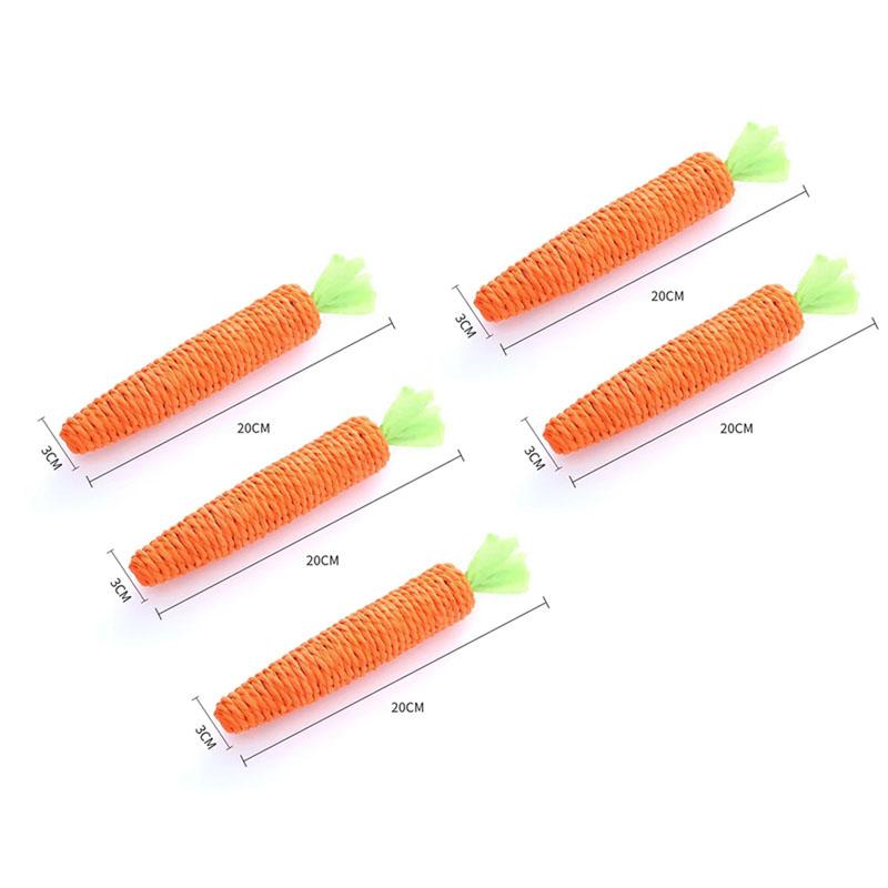 1/2/3/4/5pcs Fun Cat Teething Stick Sound Carrot Cuddle Toy Anti-Bite Scratch Board Pet Supplies For Interactive Entertainment
