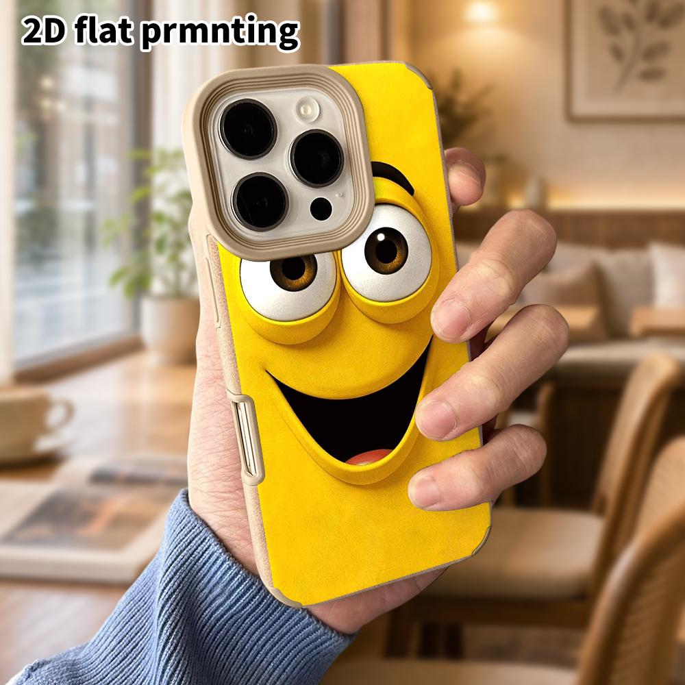 Phone Case: Lambskin 2D Flat Samsung Galaxy A34 A35 M05 M06 S20 S22 S21 FE Plus 5G Protective Case, Big Smiley Face, Christmas and Halloween Gift