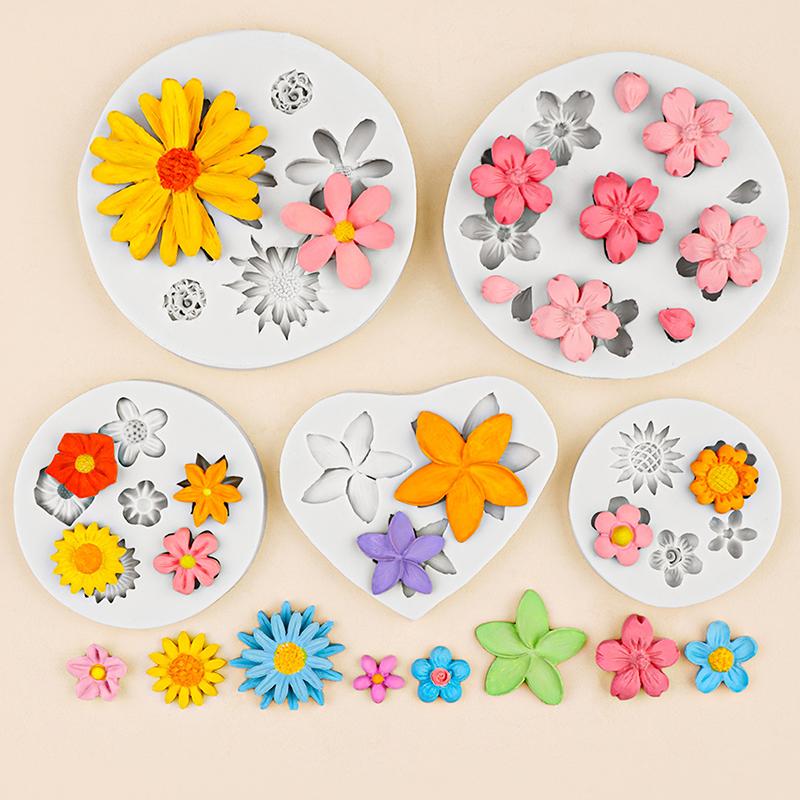 Daisy Flower Silicone Mold Fondant Mould Cake Decorating Tools Chocolate Gumpaste Candy Clay Moulds M2352