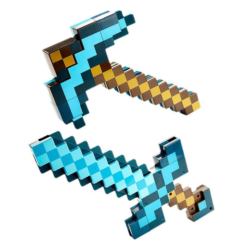 Minecraft 2-in-1 Transforming Sword and Pickaxe Toy - Hot Seller Gift