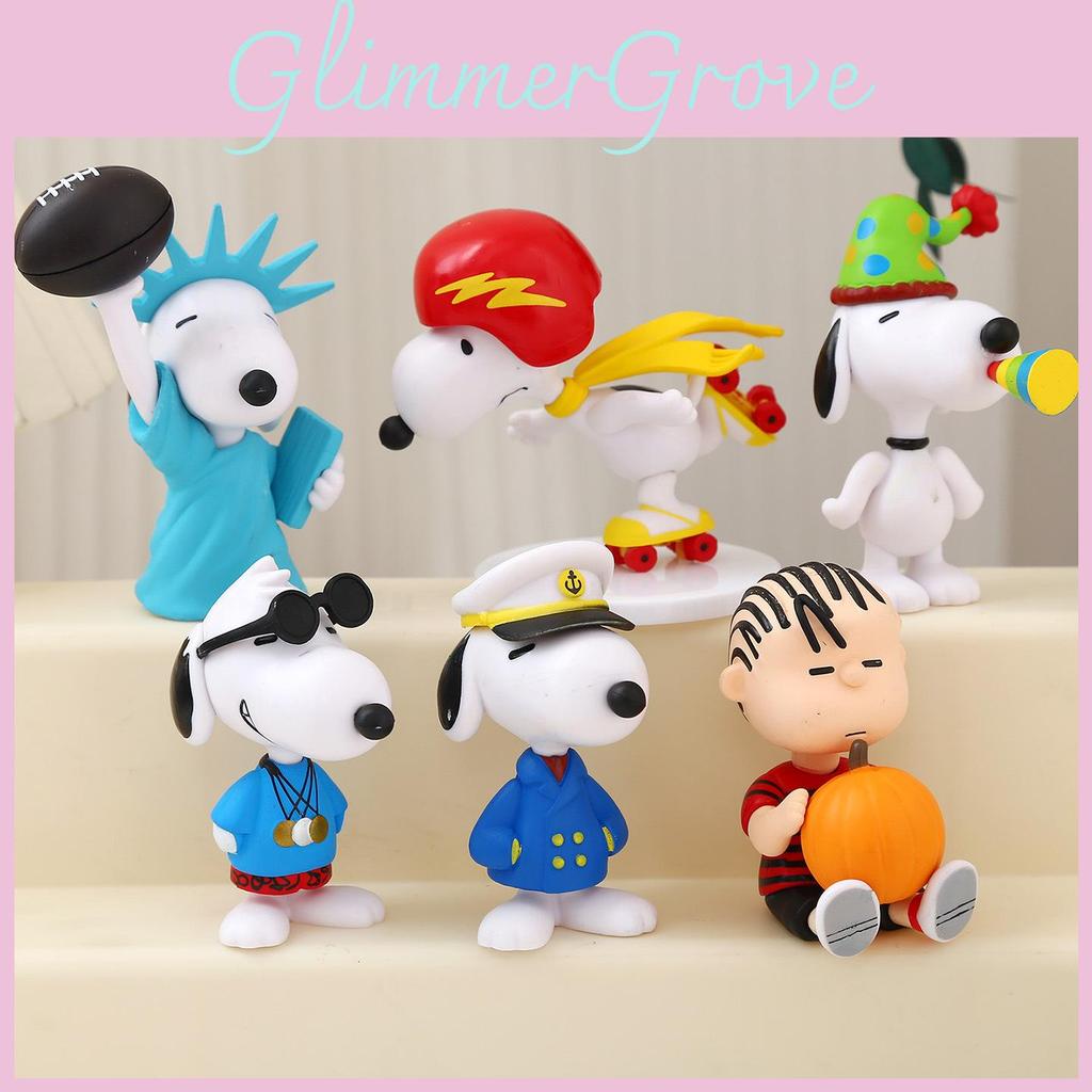 Snoopy Figuur Pvc Cartoon Karakter Model Set Voor Verzamelaars En Cadeaus