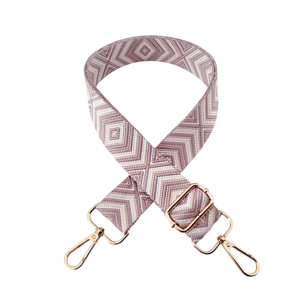 Colorful Embroidered Bag Straps, Adjustable Crossbody Shoulder Straps, Thick Fabric Straps, Diamond-shaped Adjustable Long Shoulder Straps.