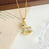 Colorful Zodiac Horse Necklace - A Unique and Versatile High-End Titanium Steel Necklace with a Touch of Sophistication