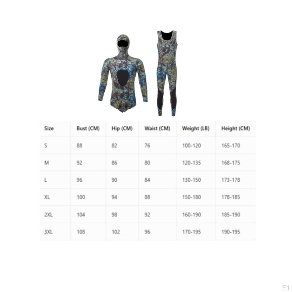Thick 3mm Split Wetsuit Set Diving Suit Neoprene Bathing for Free Water