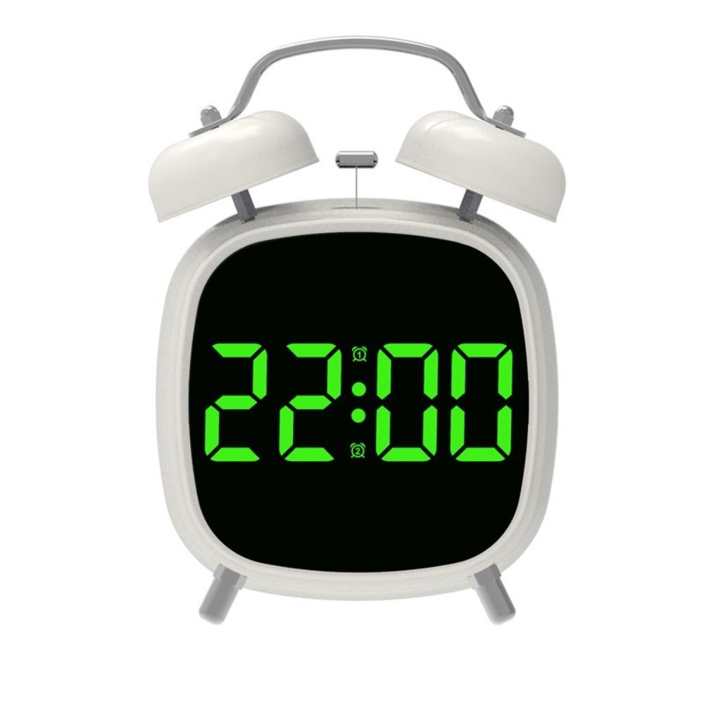 Voice Control Twin Bell Alarm Clock Temperature Displa Digital Alarm Clock  Indoor Use