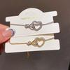 Gold Plated Zircon Heart Bracelet - Retro Korean Fashion, Elegant Women's Jewelry