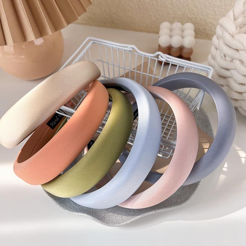 Einfarbige, breite Haarreifen, Haarbänder für Frauen, modische Haar-Accessoires, Haarbänder für Mädchen, süße Schwamm-Stirnbänder, Kopfbedeckung, Kopftuch
