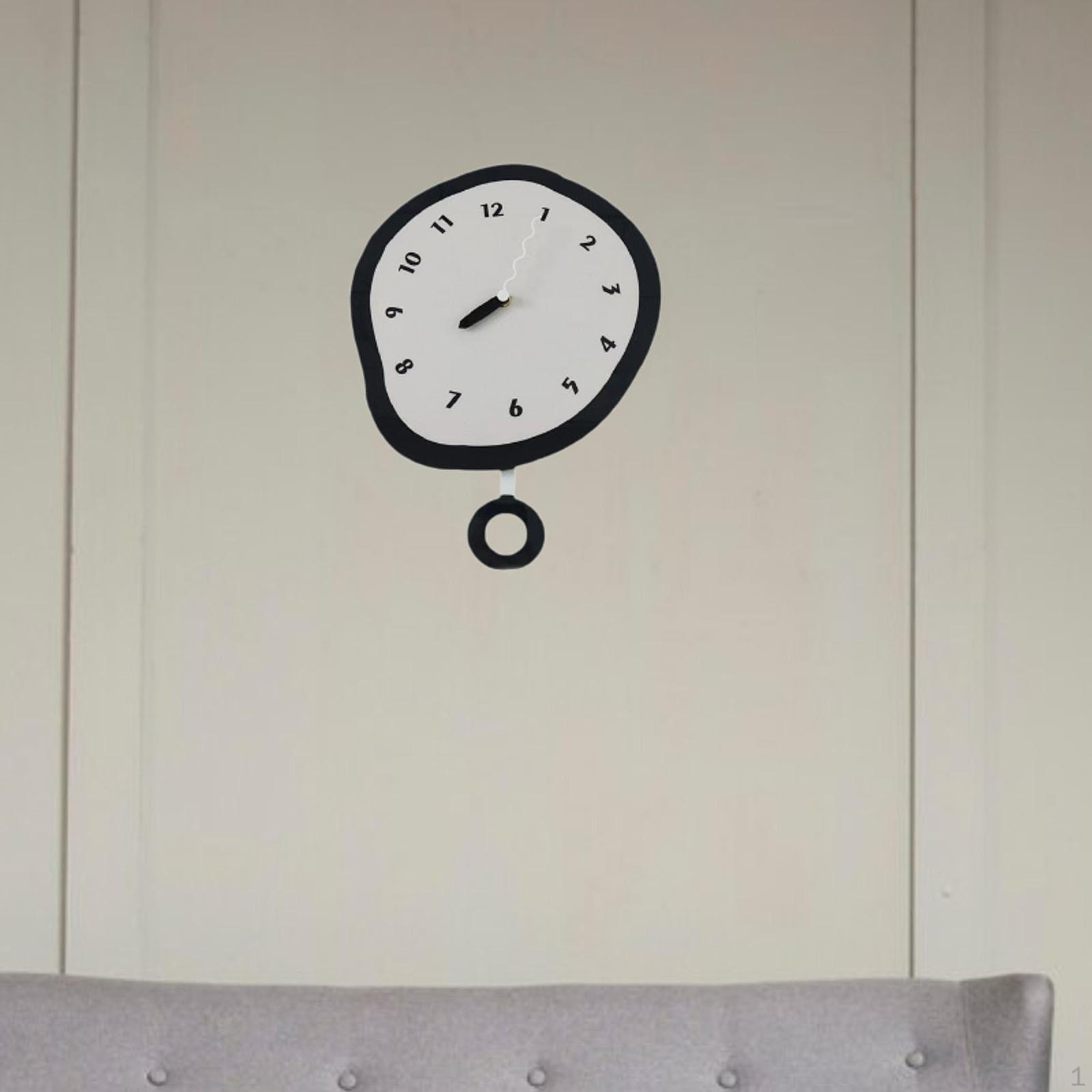 

Wall Clock Decorative Arabic Numerals Accurate Decoration Ornament for Study Bedroom чорний